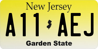 NJ license plate A11AEJ