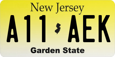 NJ license plate A11AEK