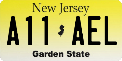 NJ license plate A11AEL