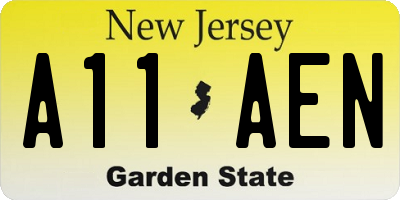 NJ license plate A11AEN