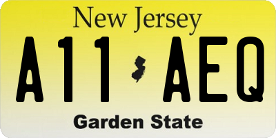 NJ license plate A11AEQ
