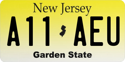 NJ license plate A11AEU