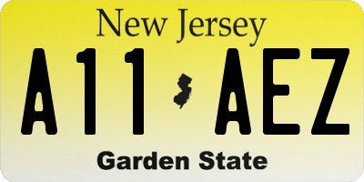 NJ license plate A11AEZ