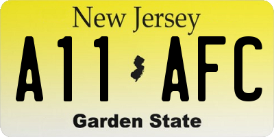 NJ license plate A11AFC
