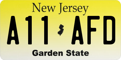 NJ license plate A11AFD