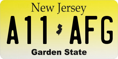 NJ license plate A11AFG