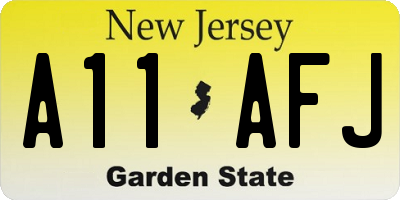 NJ license plate A11AFJ