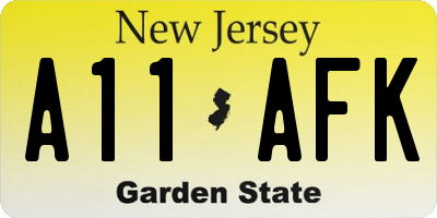 NJ license plate A11AFK