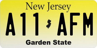 NJ license plate A11AFM