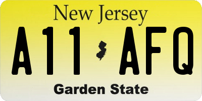 NJ license plate A11AFQ