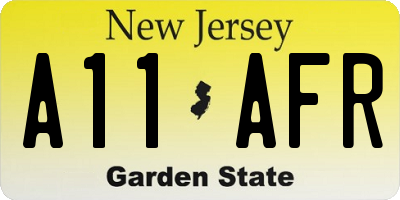 NJ license plate A11AFR