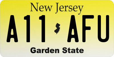NJ license plate A11AFU