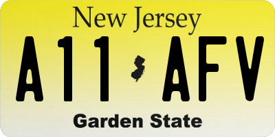 NJ license plate A11AFV