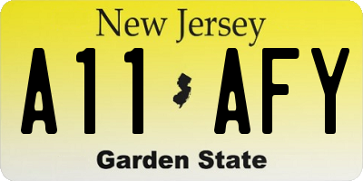 NJ license plate A11AFY