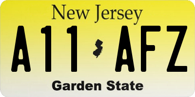 NJ license plate A11AFZ