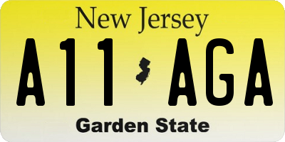 NJ license plate A11AGA