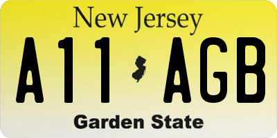 NJ license plate A11AGB