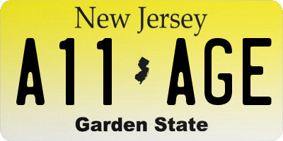 NJ license plate A11AGE