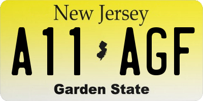 NJ license plate A11AGF