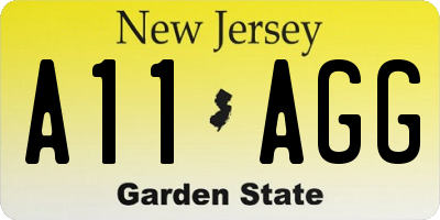 NJ license plate A11AGG