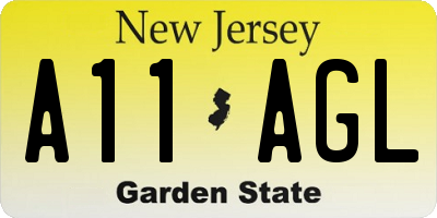NJ license plate A11AGL
