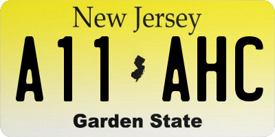 NJ license plate A11AHC
