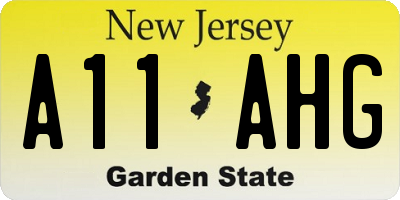 NJ license plate A11AHG