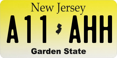 NJ license plate A11AHH