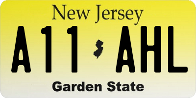 NJ license plate A11AHL
