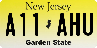 NJ license plate A11AHU