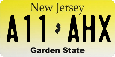 NJ license plate A11AHX