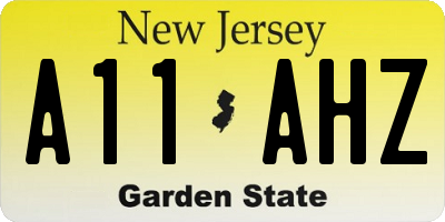 NJ license plate A11AHZ