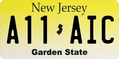 NJ license plate A11AIC
