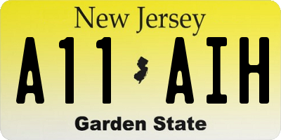NJ license plate A11AIH