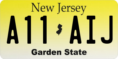NJ license plate A11AIJ