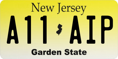 NJ license plate A11AIP