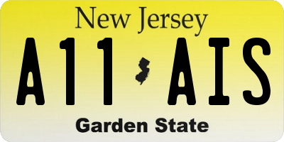 NJ license plate A11AIS