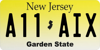 NJ license plate A11AIX