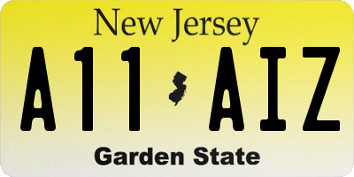 NJ license plate A11AIZ