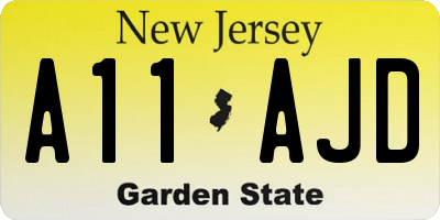 NJ license plate A11AJD