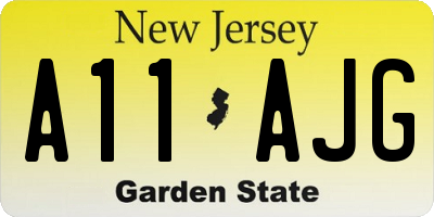 NJ license plate A11AJG