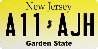 NJ license plate A11AJH