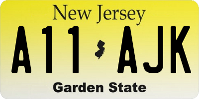 NJ license plate A11AJK