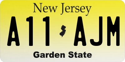 NJ license plate A11AJM