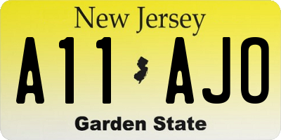 NJ license plate A11AJO