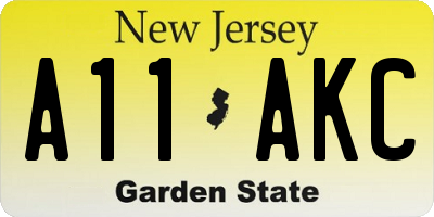 NJ license plate A11AKC