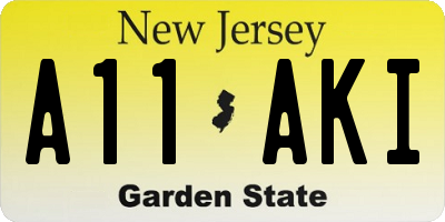 NJ license plate A11AKI