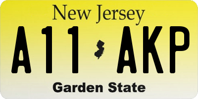NJ license plate A11AKP
