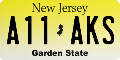 NJ license plate A11AKS
