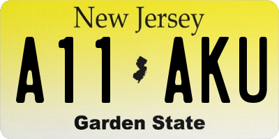 NJ license plate A11AKU